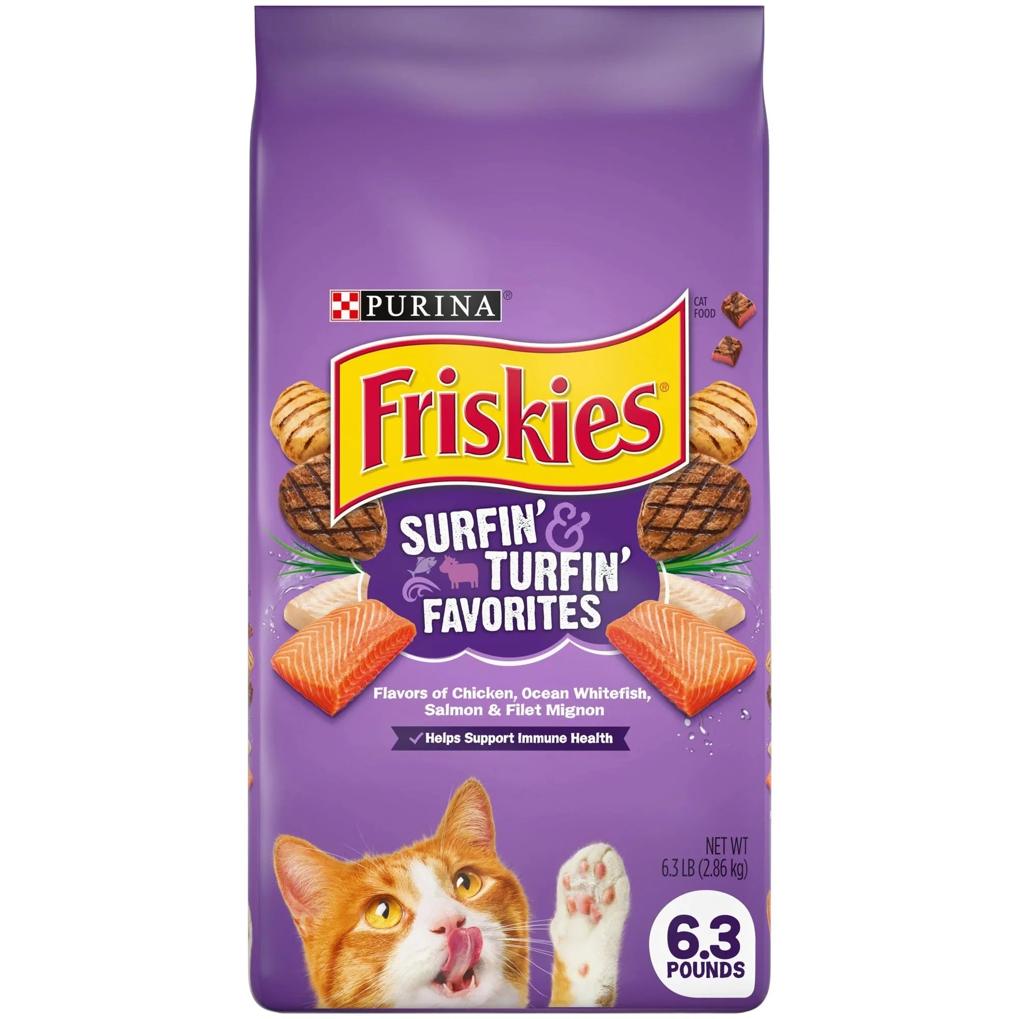Wholesale prices with free shipping all over United States Friskies Dry Cat Food Surfin & Turfin Favorites 6.3 lb. Bag - Steven Deals