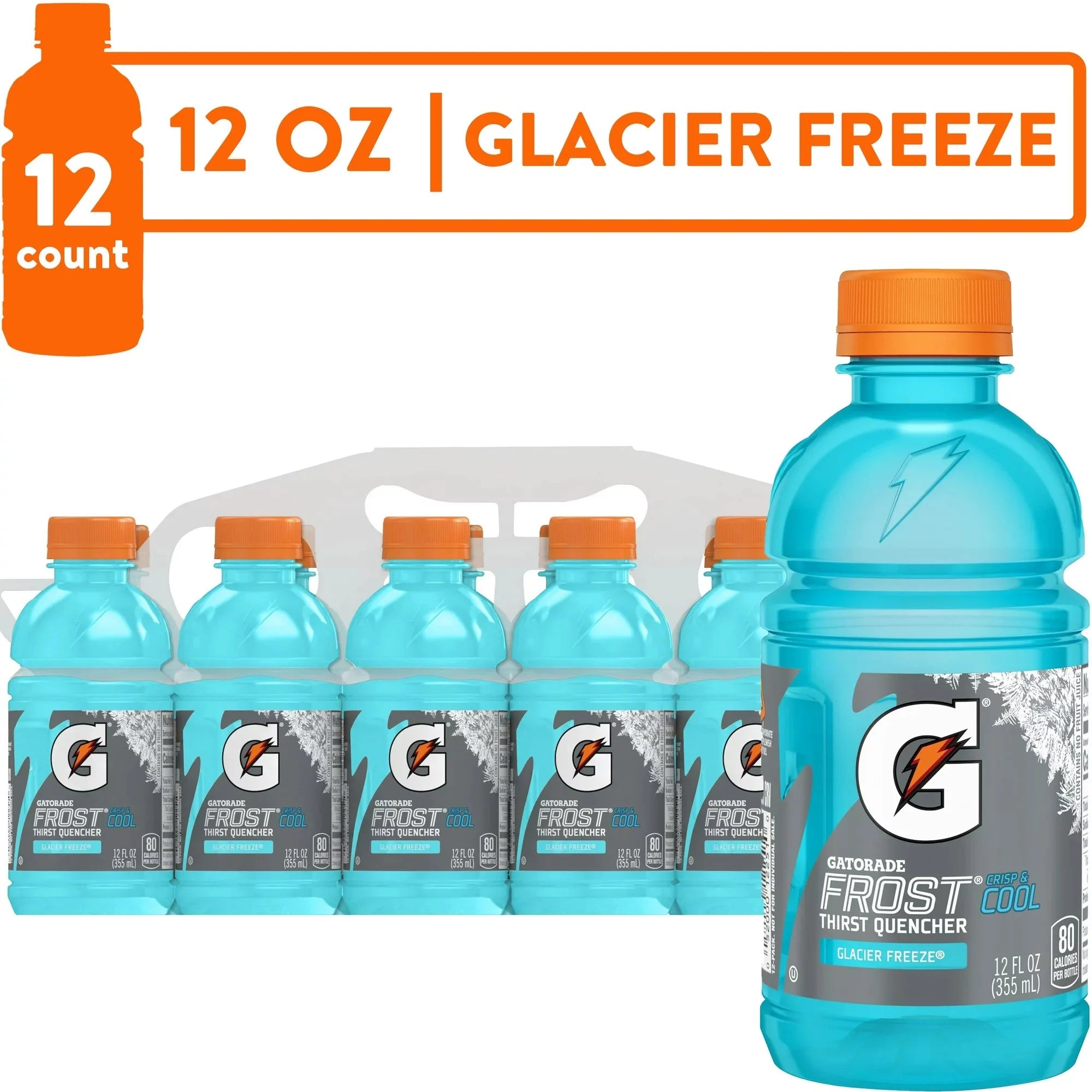 Wholesale prices with free shipping all over United States Gatorade Frost Thirst Quencher Sports Drink, Glacier Freeze, 12 oz, 12 Pack Bottles - Steven Deals