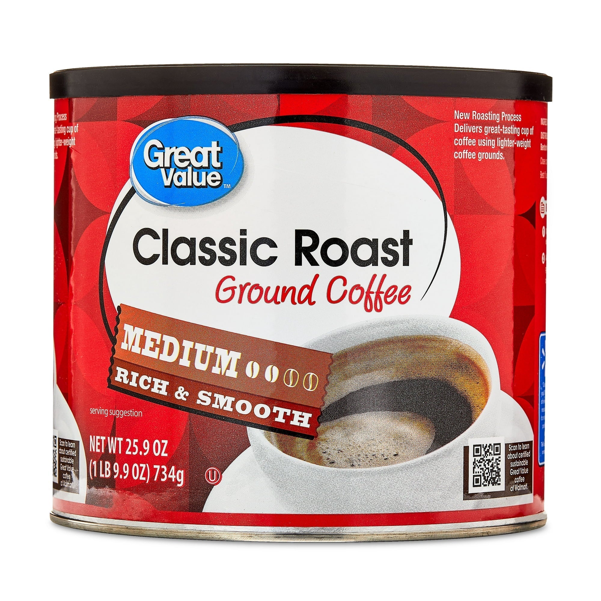 Wholesale prices with free shipping all over United States Great Value Classic Roast Medium Naturally Caffeinated Ground Coffee, 25.9 oz - Steven Deals