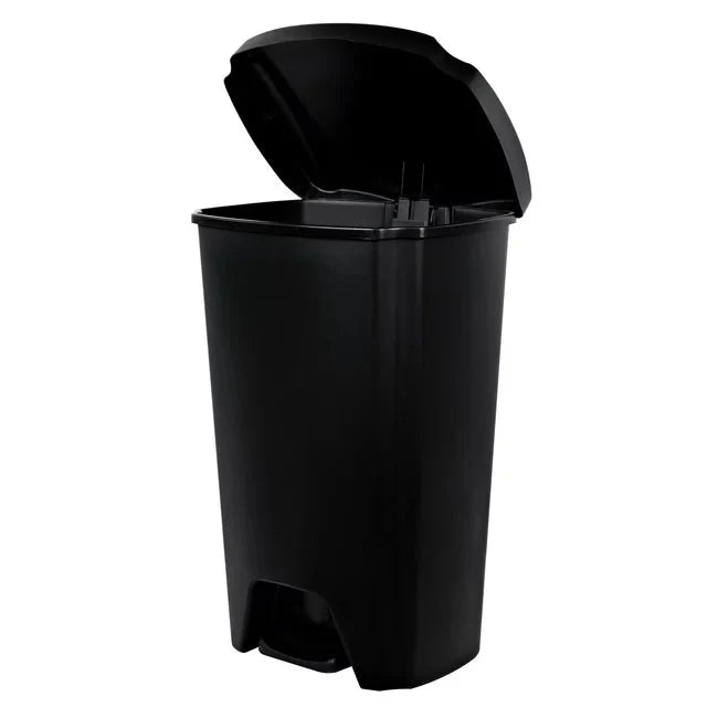 Wholesale prices with free shipping all over United States Hefty 12.1 Gallon Trash Can, Plastic Step On Kitchen Trash Can, Black - Steven Deals