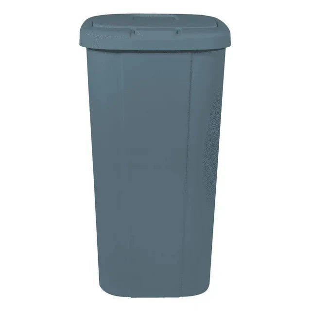 Wholesale prices with free shipping all over United States Hefty 13.3-gal Touch Lid Trash Can Blue with Decorative Texture - Steven Deals