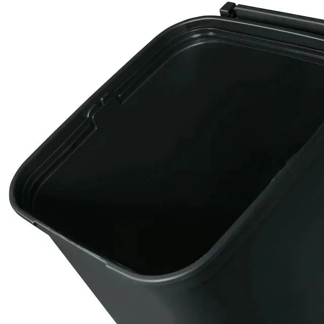 Wholesale prices with free shipping all over United States Hefty 7.7 Gallon Trash Can, Plastic Hinged Locking Lid Kitchen Trash Can, Black - Steven Deals