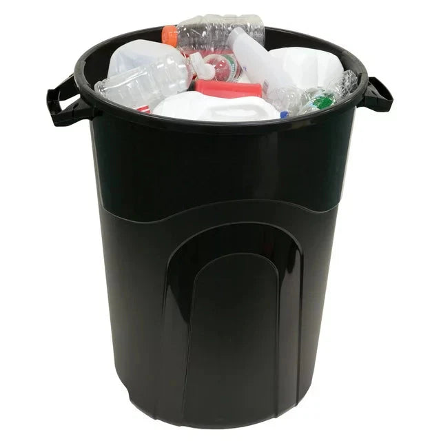 Wholesale prices with free shipping all over United States Hyper Tough 32 Gallon Heavy Duty Plastic Garbage Can, Included Lid, Indoor/Outdoor, Black - Steven Deals