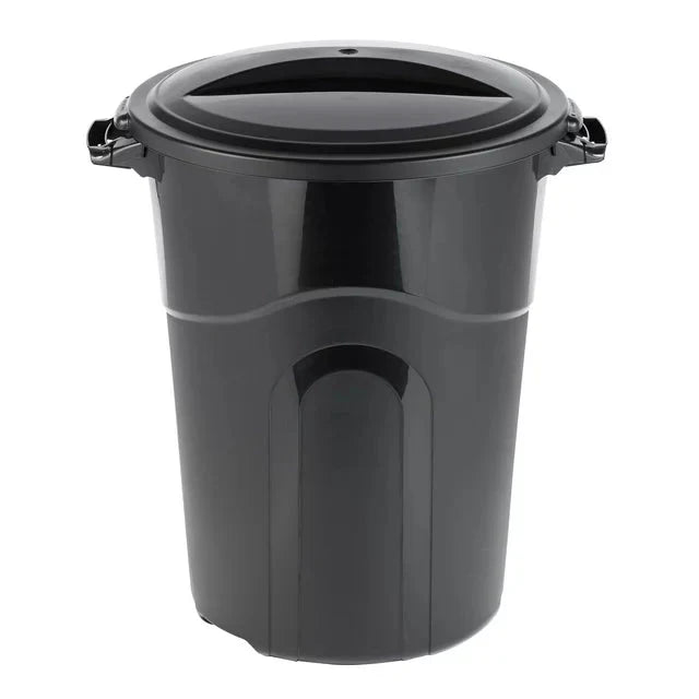 Wholesale prices with free shipping all over United States Hyper Tough 32 Gallon Heavy Duty Plastic Garbage Can, Included Lid, Indoor/Outdoor, Black - Steven Deals