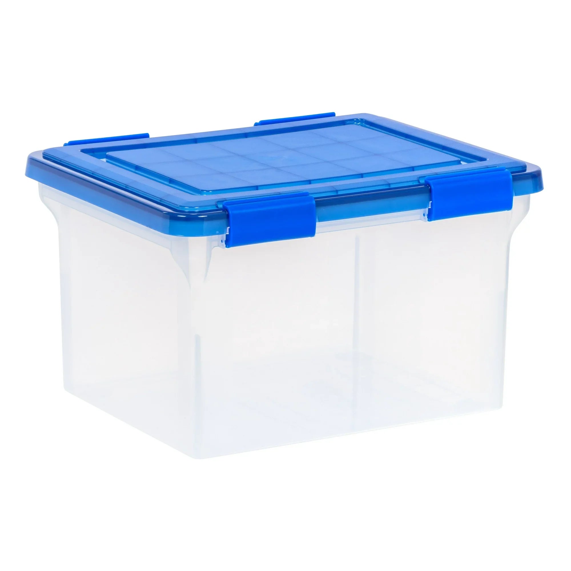Wholesale prices with free shipping all over United States IRIS USA Letter and Legal Size Plastic File Storage Box with WeatherPro™ Gasket Lid, Blue - Steven Deals