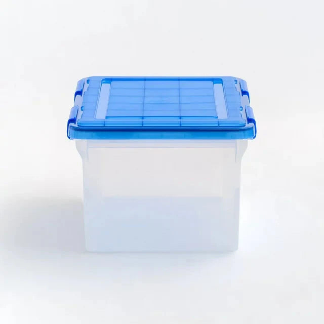 Wholesale prices with free shipping all over United States IRIS USA Letter and Legal Size Plastic File Storage Box with WeatherPro™ Gasket Lid, Blue - Steven Deals
