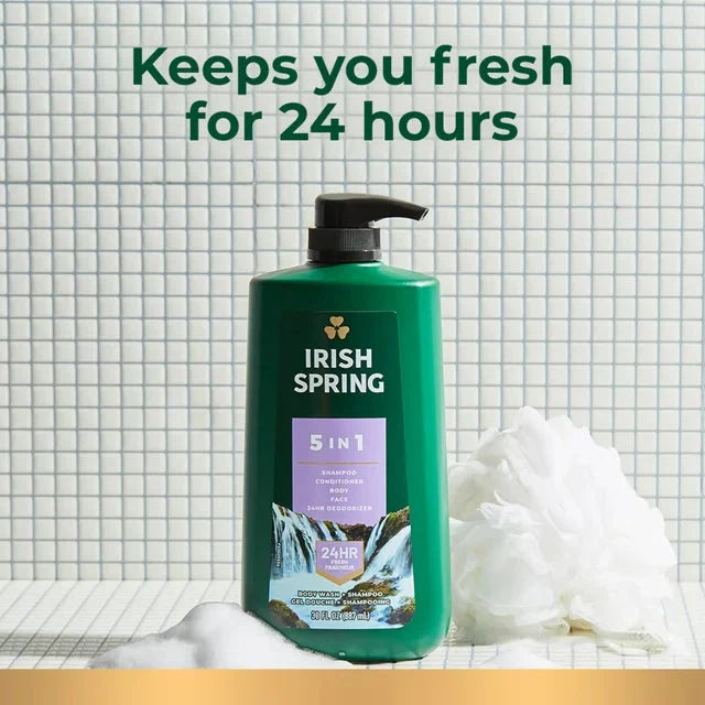 Wholesale prices with free shipping all over United States Irish Spring 5 in 1 Mens Body Wash Pump, Body Wash for Men, 30 Oz Pump - Steven Deals