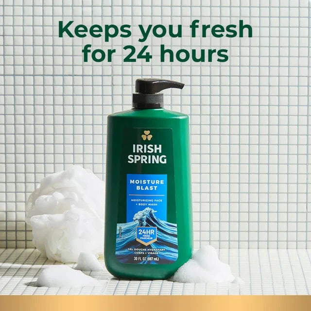 Wholesale prices with free shipping all over United States Irish Spring Moisture Blast Moisturizing Face and Body Wash, 30 oz Pump Bottle - Steven Deals