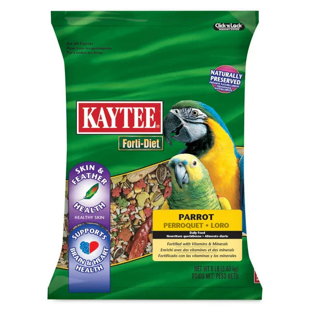 Wholesale prices with free shipping all over United States Kaytee Forti-Diet Parrot Food, Feather Health, 8 lb - Steven Deals
