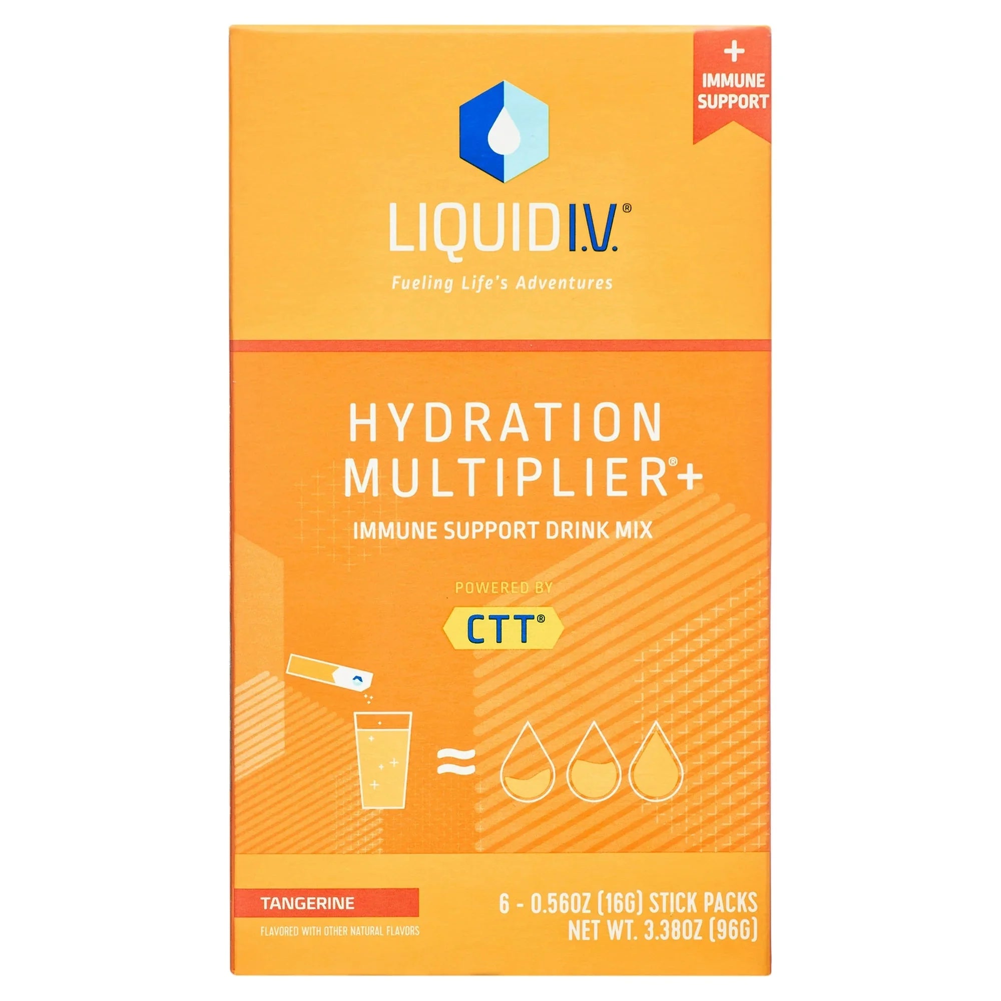 Wholesale prices with free shipping all over United States Liquid I.V. Hydration Multiplier+ Immune Support Electrolyte Powder Packet Drink Mix, Tangerine, 6 Ct - Steven Deals