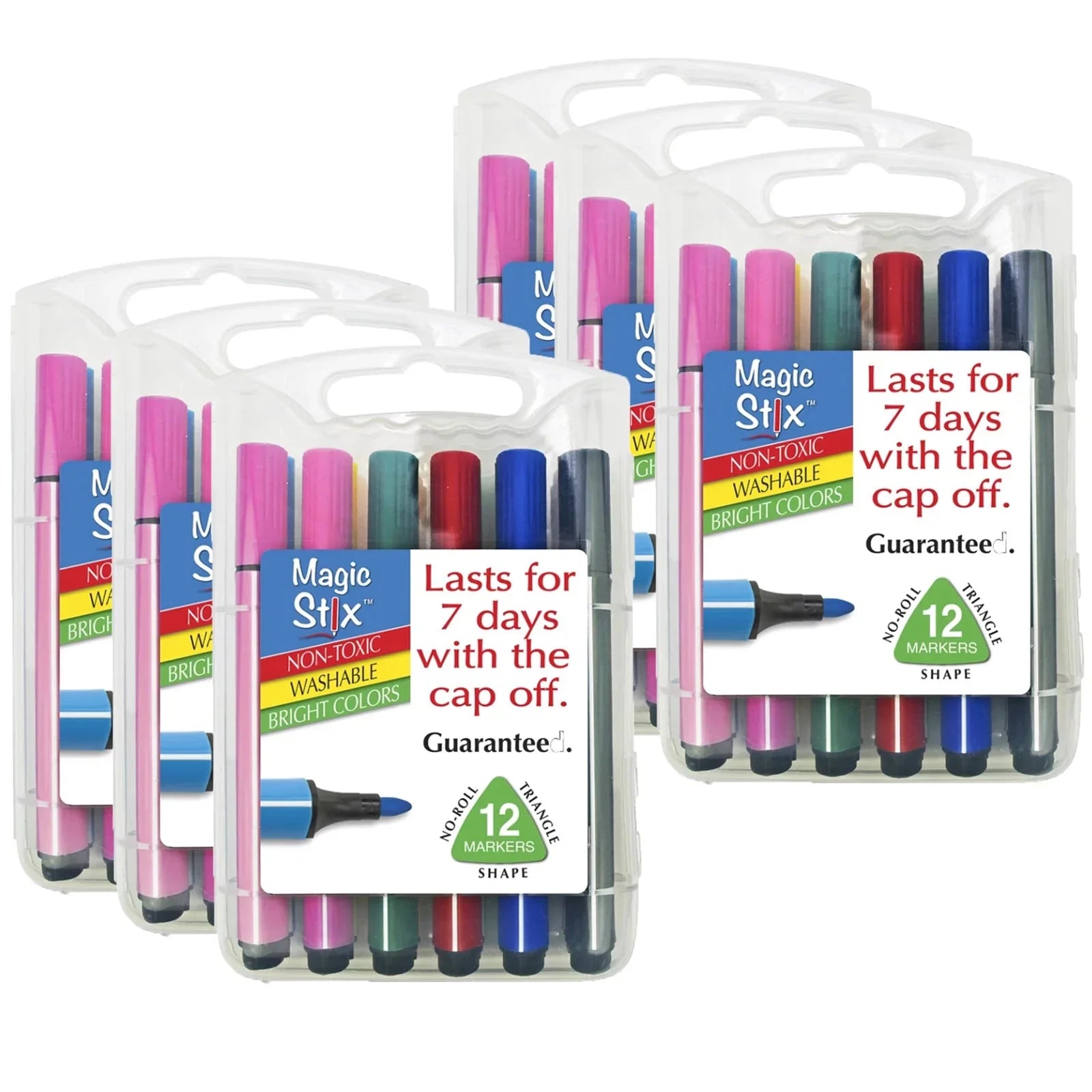 Wholesale prices with free shipping all over United States Magic Stix™ Triangular Markers, 12 per Pack, 6 Packs - Steven Deals