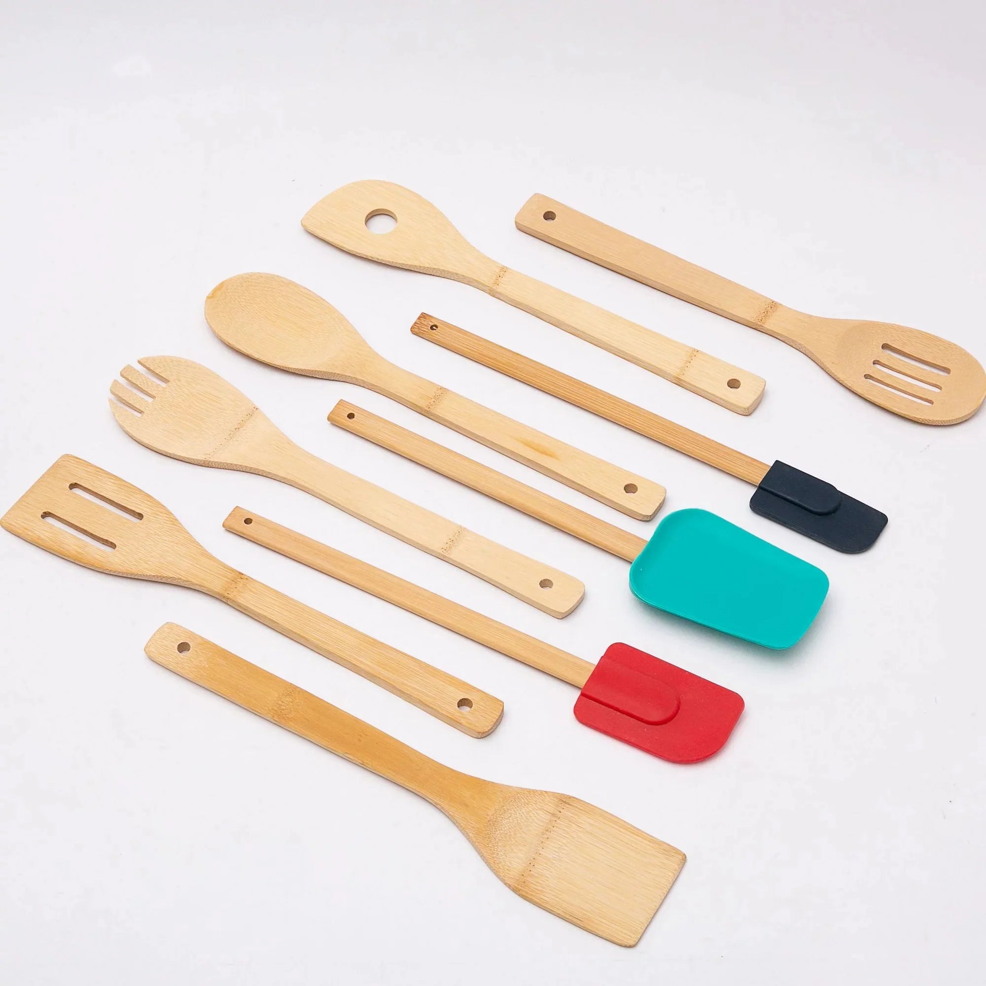 Wholesale prices with free shipping all over United States Mainstays 100% Natural Bamboo Tool and Gadgets 9 Pieces Utensil Set for Cooking - Steven Deals