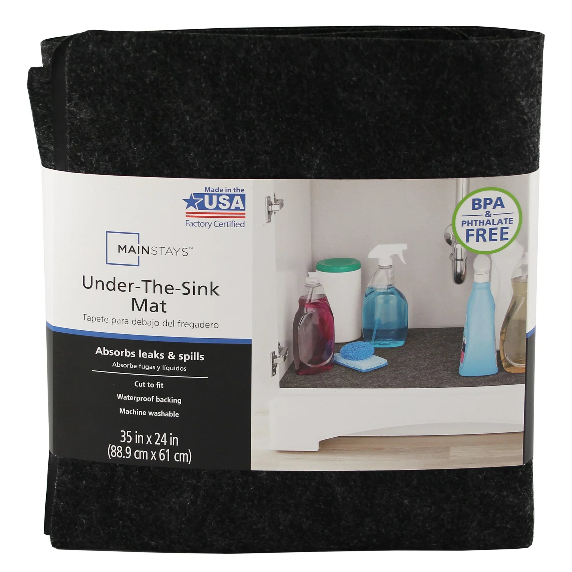 Wholesale prices with free shipping all over United States Mainstays Under the Sink Mat and Cabinet Drawer Liner; Large - 35
