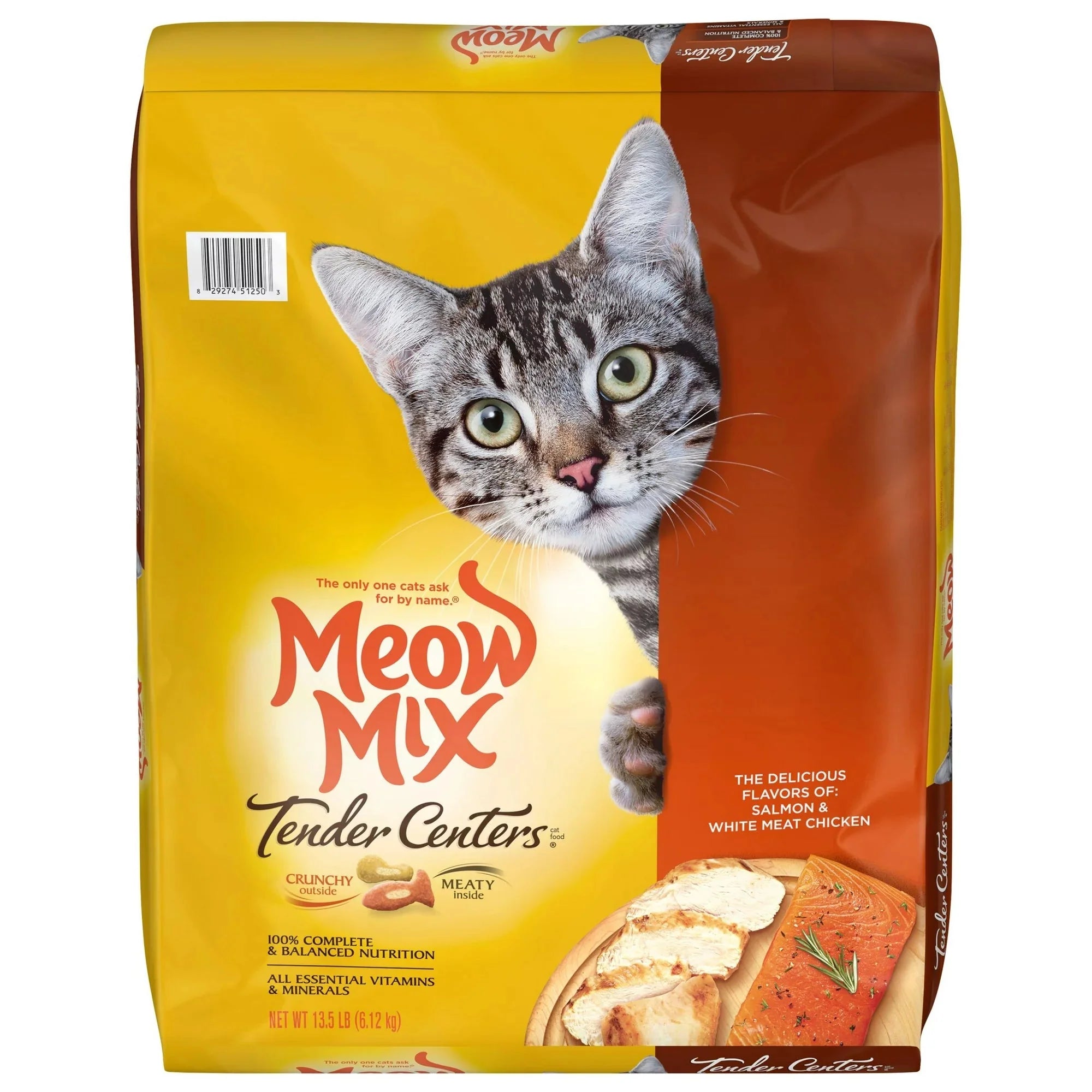 Wholesale prices with free shipping all over United States Meow Mix Tender Centers Salmon & White Meat Chicken Dry Cat Food, 13.5 Pounds - Steven Deals