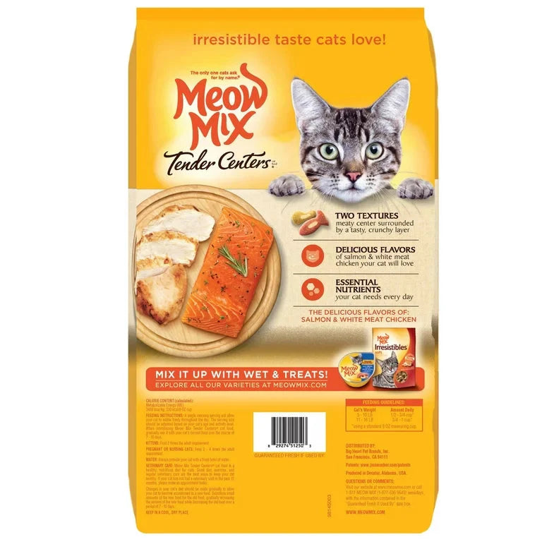 Wholesale prices with free shipping all over United States Meow Mix Tender Centers Salmon & White Meat Chicken Dry Cat Food, 13.5 Pounds - Steven Deals