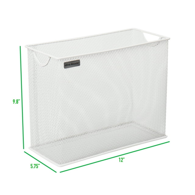 Wholesale prices with free shipping all over United States Mind Reader Metal Mesh File Organizer Storage Basket for Letters, Legal Documents, Filing, Folders, Office Organization, White - Steven Deals