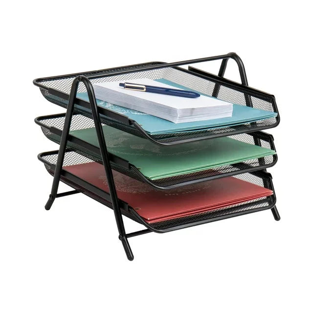Wholesale prices with free shipping all over United States Mind Reader Network Collection, 3-Tier Paper Tray, File Storage, Desktop Organizer, Black - Steven Deals