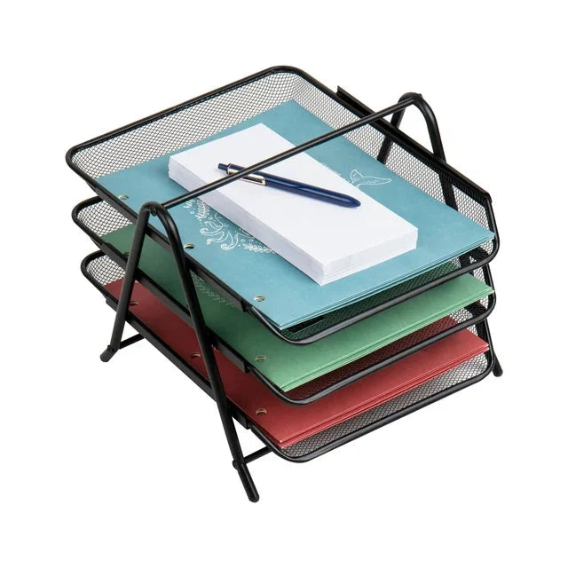 Wholesale prices with free shipping all over United States Mind Reader Network Collection, 3-Tier Paper Tray, File Storage, Desktop Organizer, Black - Steven Deals