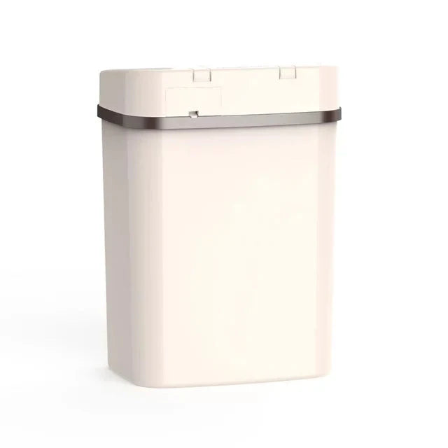 Wholesale prices with free shipping all over United States Nine Stars 3.2 Gallon Trash Can, Plastic Touchless Bathroom Trash Can, Cream - Steven Deals