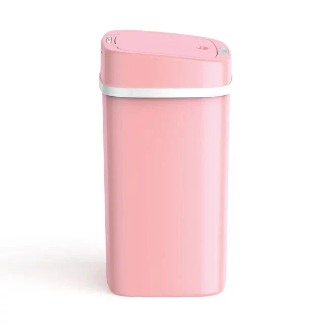 Wholesale prices with free shipping all over United States Nine Stars 3.2 Gallon Trash Can, Plastic Touchless Bathroom Trash Can, Pink - Steven Deals