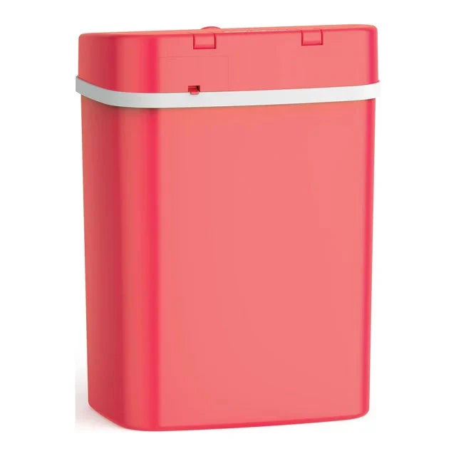 Wholesale prices with free shipping all over United States Nine Stars 3.2 Gallon Trash Can, Plastic Touchless Bathroom Trash Can, Rose - Steven Deals
