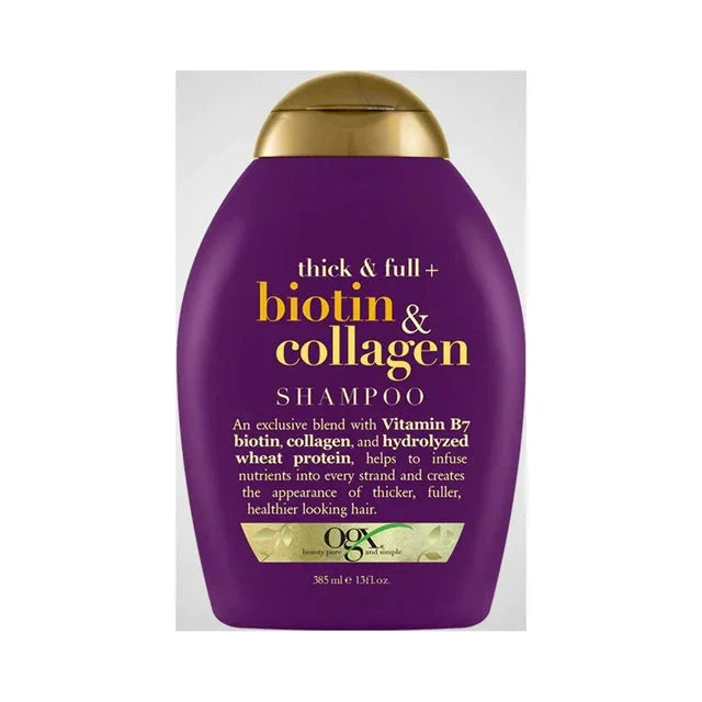 Wholesale prices with free shipping all over United States OGX Thick & Full + Biotin & Collagen Volumizing Shampoo for Thin Hair, Thickening Shampoo with Vitamin B7 & Hydrolyzed Wheat Protein, Paraben-Free, Sulfate-Free Surfactants, 13 fl oz - Steven Deals