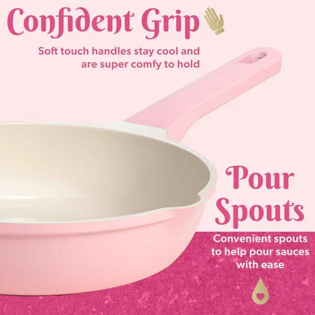 Wholesale prices with free shipping all over United States Paris Hilton Nonstick Fry Pan with Clean Ceramic Nonstick Coating, 10 inch, Pink - Steven Deals