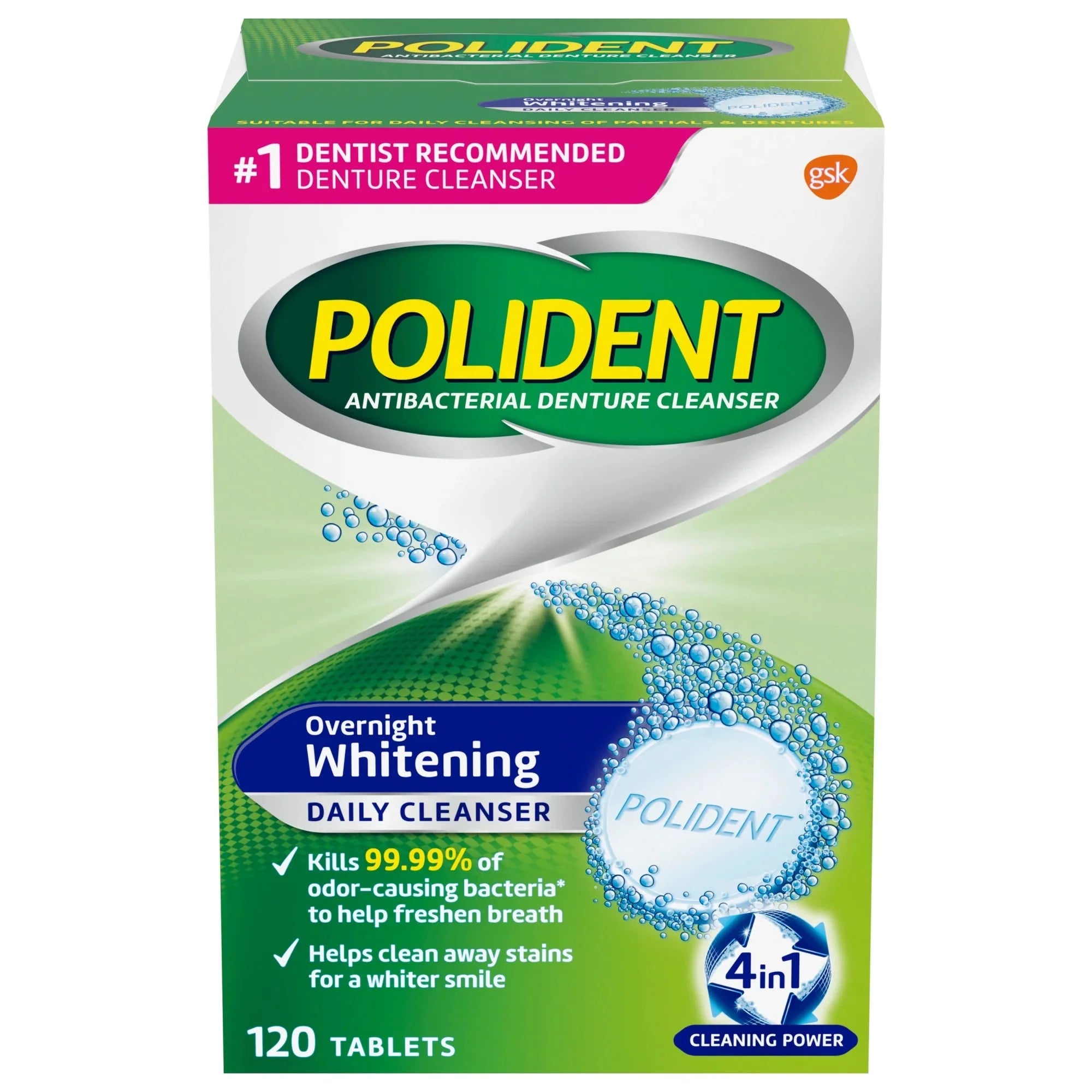 Wholesale prices with free shipping all over United States Polident Overnight Whitening Denture Cleanser Tablets - 120 Count - Steven Deals