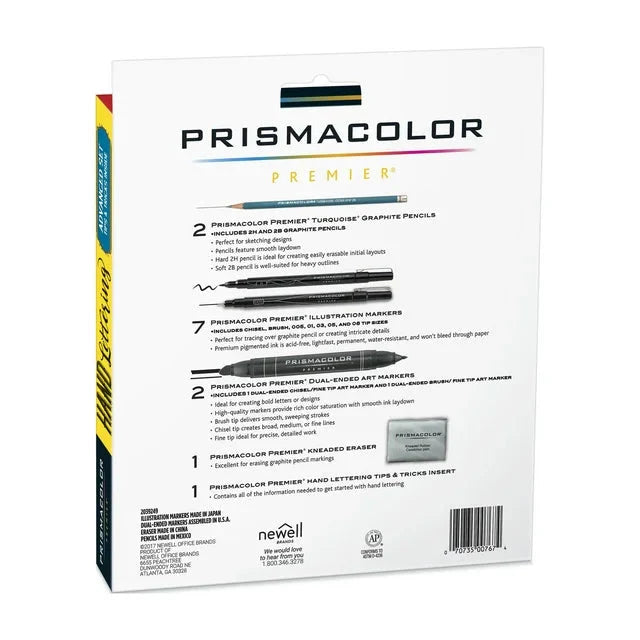 Wholesale prices with free shipping all over United States Prismacolor Premier Advanced Hand Lettering Set with Illustration Markers, Art Pens, Pencils, Eraser and Tips Pamphlet, 13 Count - Steven Deals