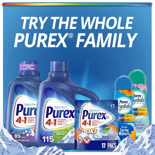 Wholesale prices with free shipping all over United States Purex Liquid Laundry Detergent, Mountain Breeze, 150 Fluid Ounces, 115 Loads - Steven Deals