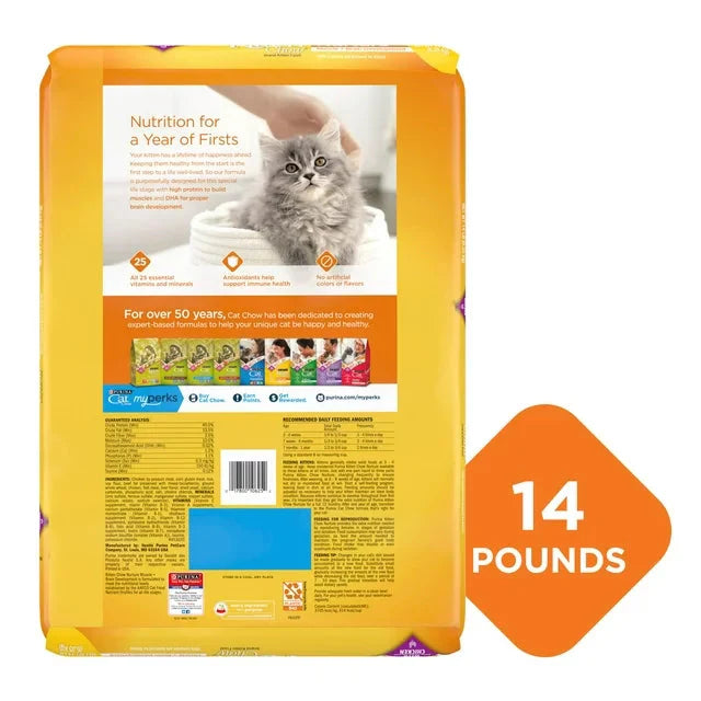 Wholesale prices with free shipping all over United States Purina Kitten Chow Nurture Dry Cat Food Muscle & Brain Development, High Protein Farm Raised Chicken, 14 lb Bag - Steven Deals