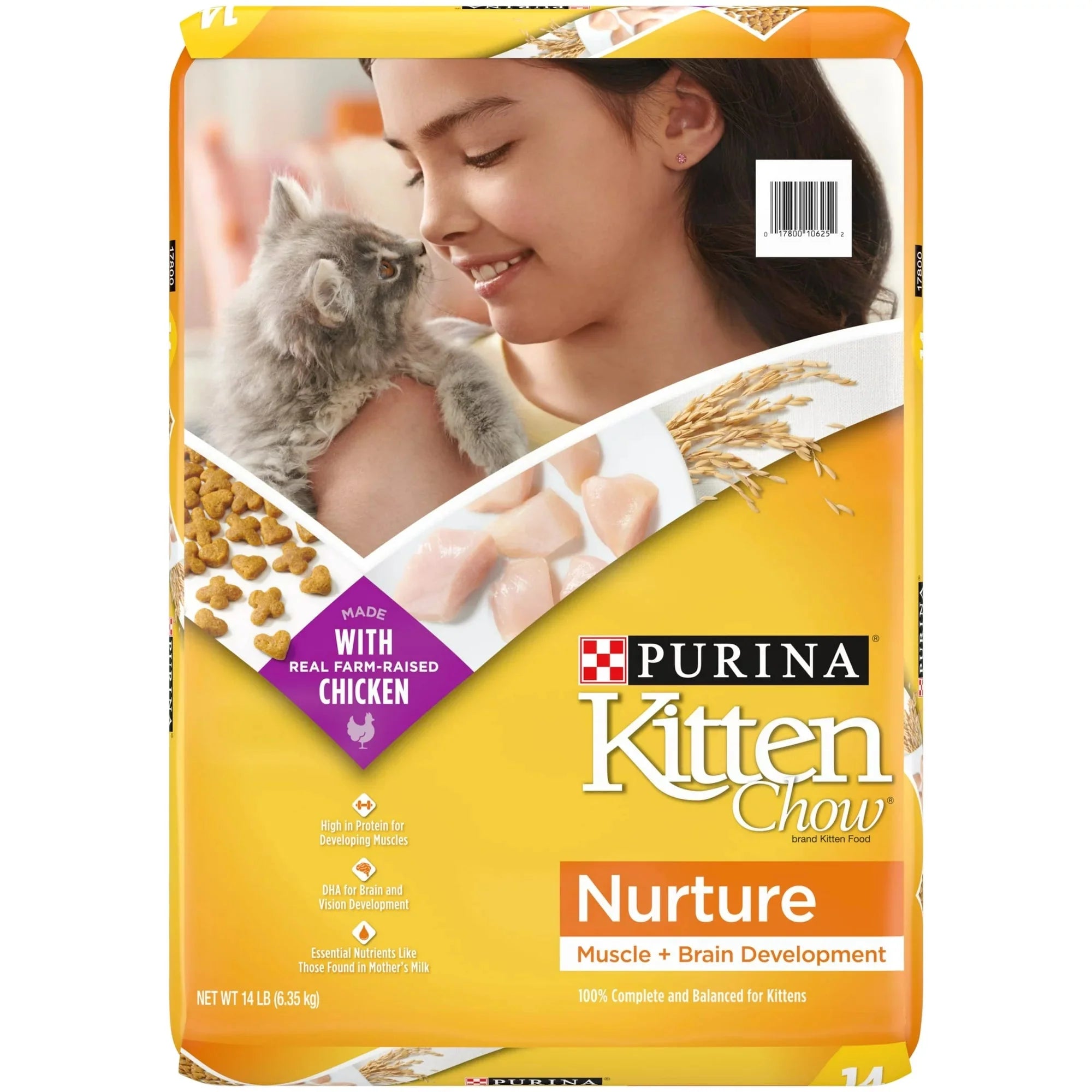 Wholesale prices with free shipping all over United States Purina Kitten Chow Nurture Dry Cat Food Muscle & Brain Development, High Protein Farm Raised Chicken, 14 lb Bag - Steven Deals