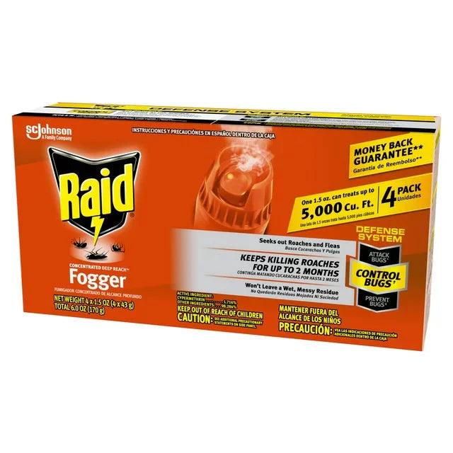 Wholesale prices with free shipping all over United States Raid Concentrated Deep Reach Pest Killer & Roach Fogger, 1.5 fl oz, 4 Count - Steven Deals