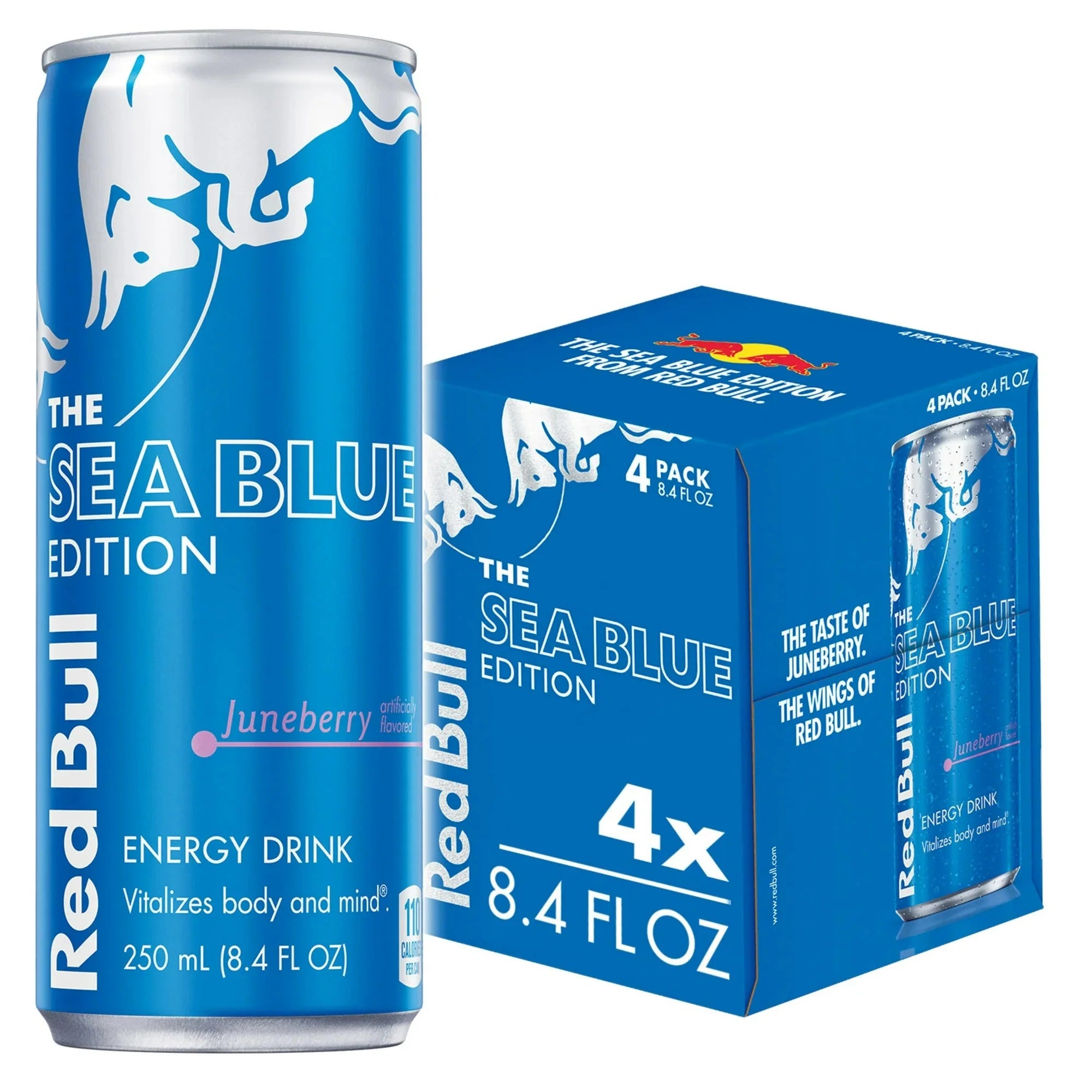 Wholesale prices with free shipping all over United States Red Bull Sea Blue Edition Energy Drink, 8.4 fl oz, Pack of 4 Cans - Steven Deals