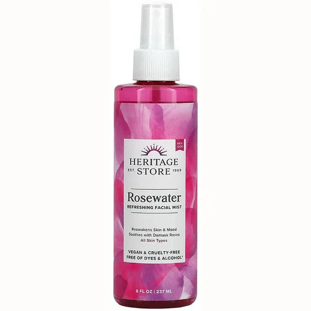 Wholesale prices with free shipping all over United States Rosewater Refreshing Facial Mist, Hydrating Mist for Skin & Hair, 8 fl oz by Heritage Store - Steven Deals