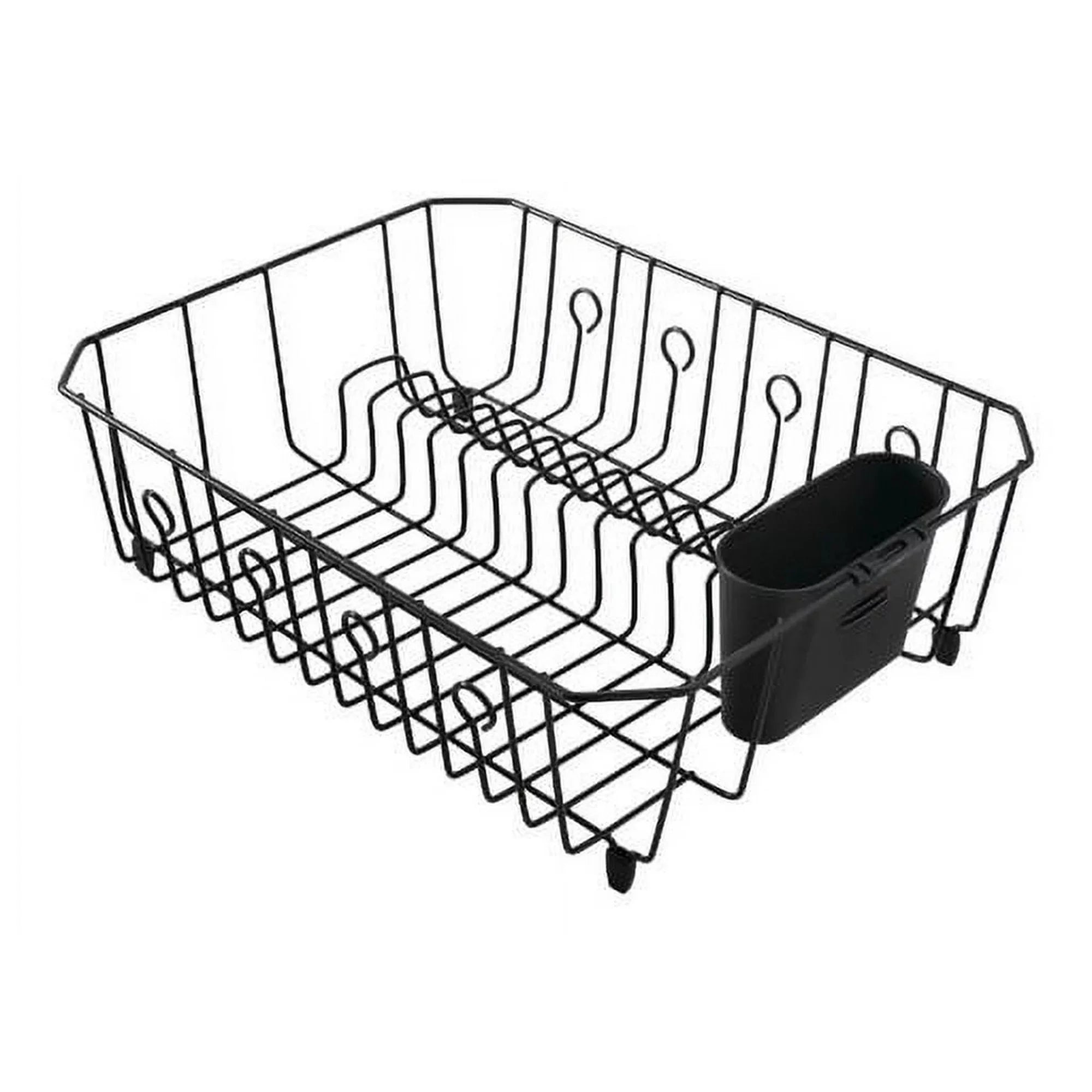 Wholesale prices with free shipping all over United States Rubbermaid Dish Rack with Utensil Holder for Kitchen Countertop, Large, Black - Steven Deals