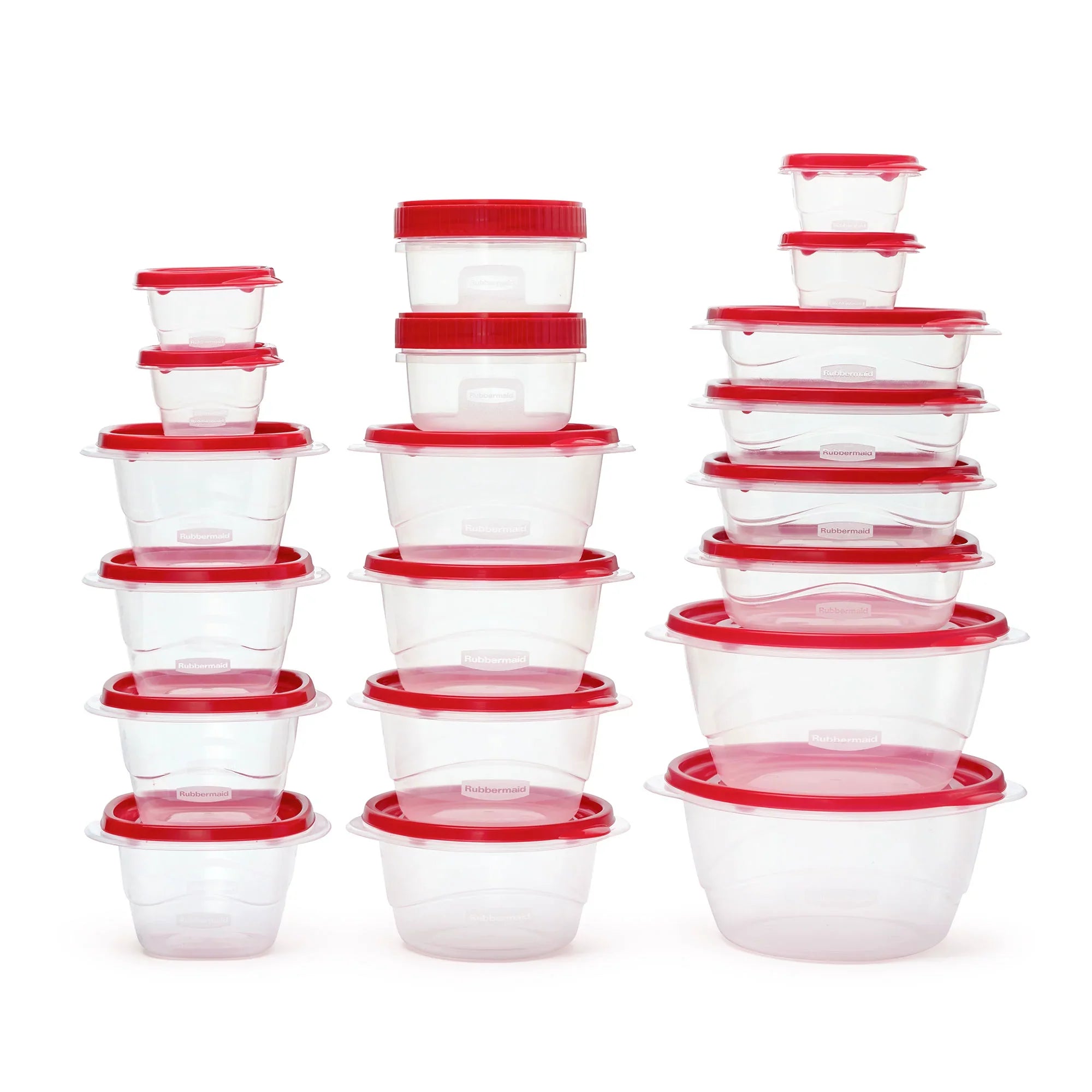 Wholesale prices with free shipping all over United States Rubbermaid TakeAlongs 40 Piece Food Storage Set, Red, Total of 12.6 Qts - Steven Deals