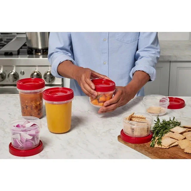 Wholesale prices with free shipping all over United States Rubbermaid Takealongs 12 Piece Food Storage Set, Red - Steven Deals