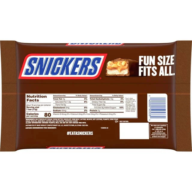 Wholesale prices with free shipping all over United States Snickers NFL Football Fun Size Chocolate Candy Bars - 10.59 oz Bag - Steven Deals