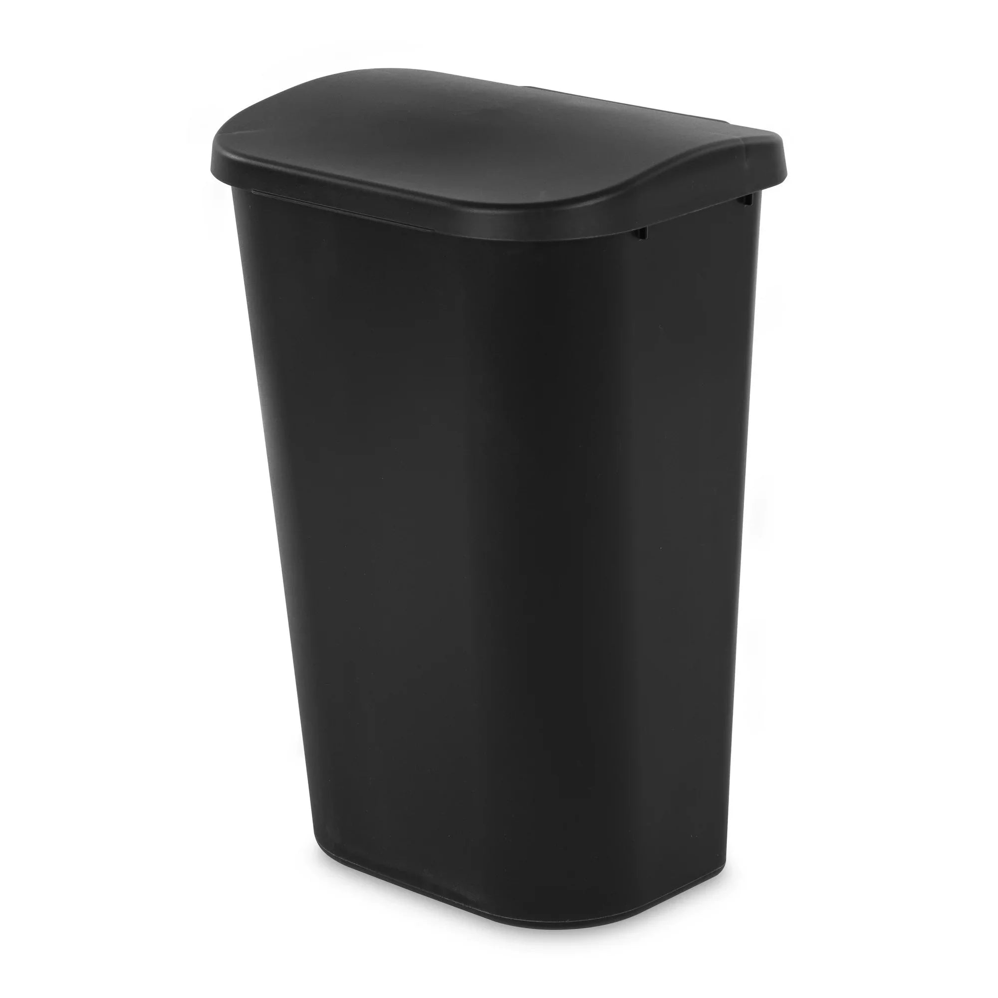 Wholesale prices with free shipping all over United States Sterilite 11.3 Gal. Lift Top Wastebasket Plastic, Black - Steven Deals