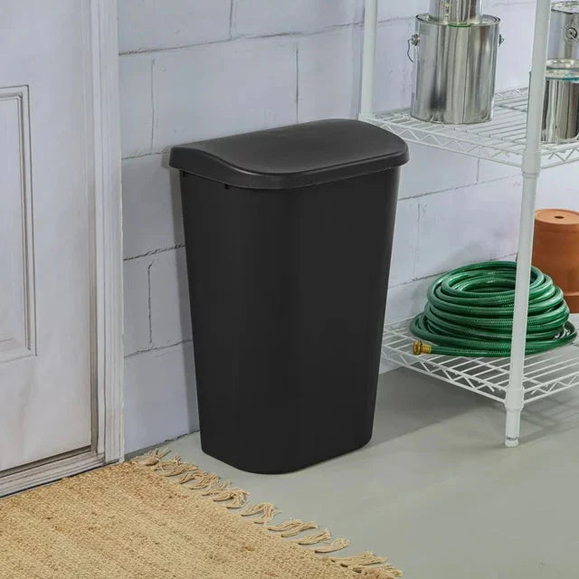 Wholesale prices with free shipping all over United States Sterilite 11.3 Gal. Lift Top Wastebasket Plastic, Black - Steven Deals
