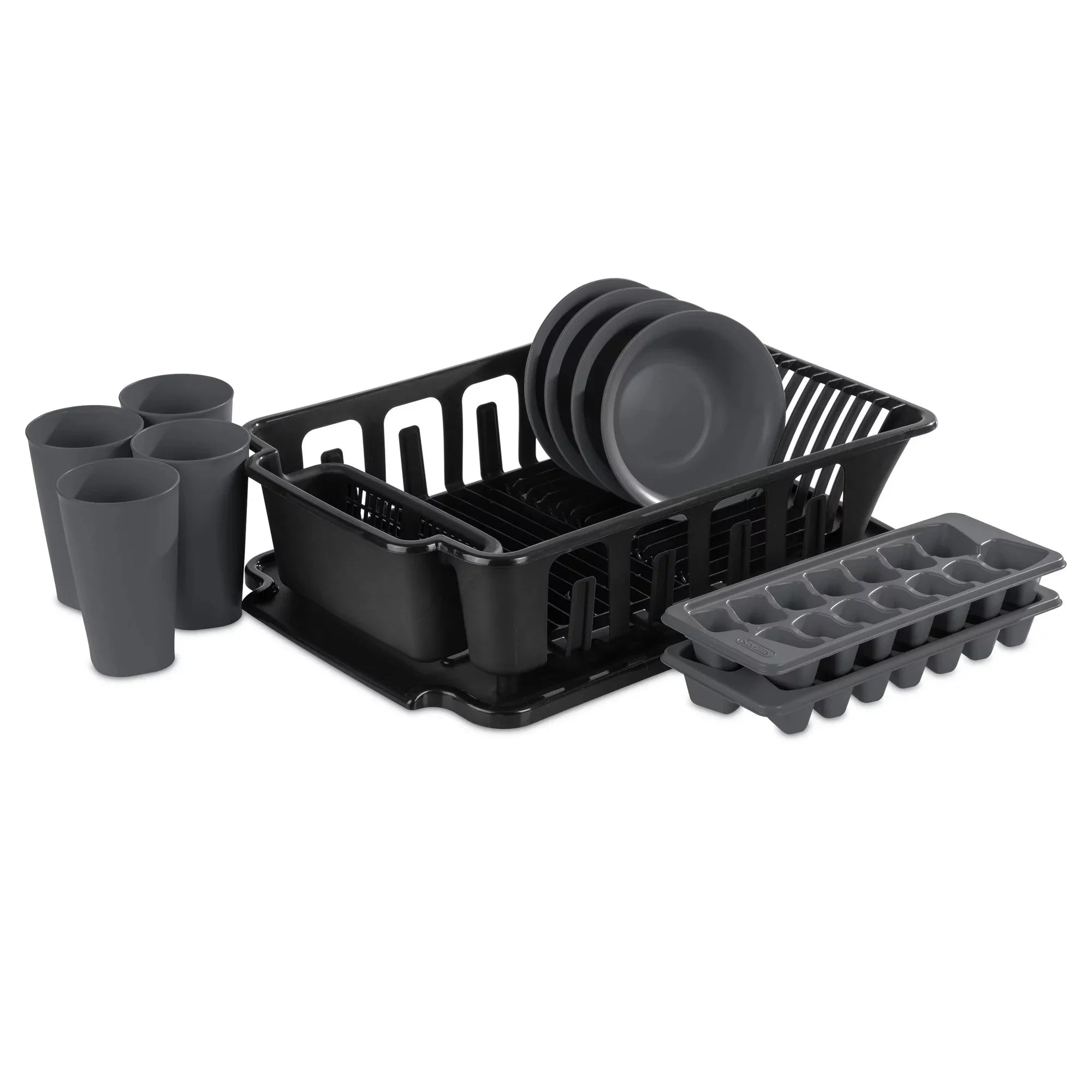 Wholesale prices with free shipping all over United States Sterilite 12 Piece Kitchen Set Plastic, Black - Steven Deals