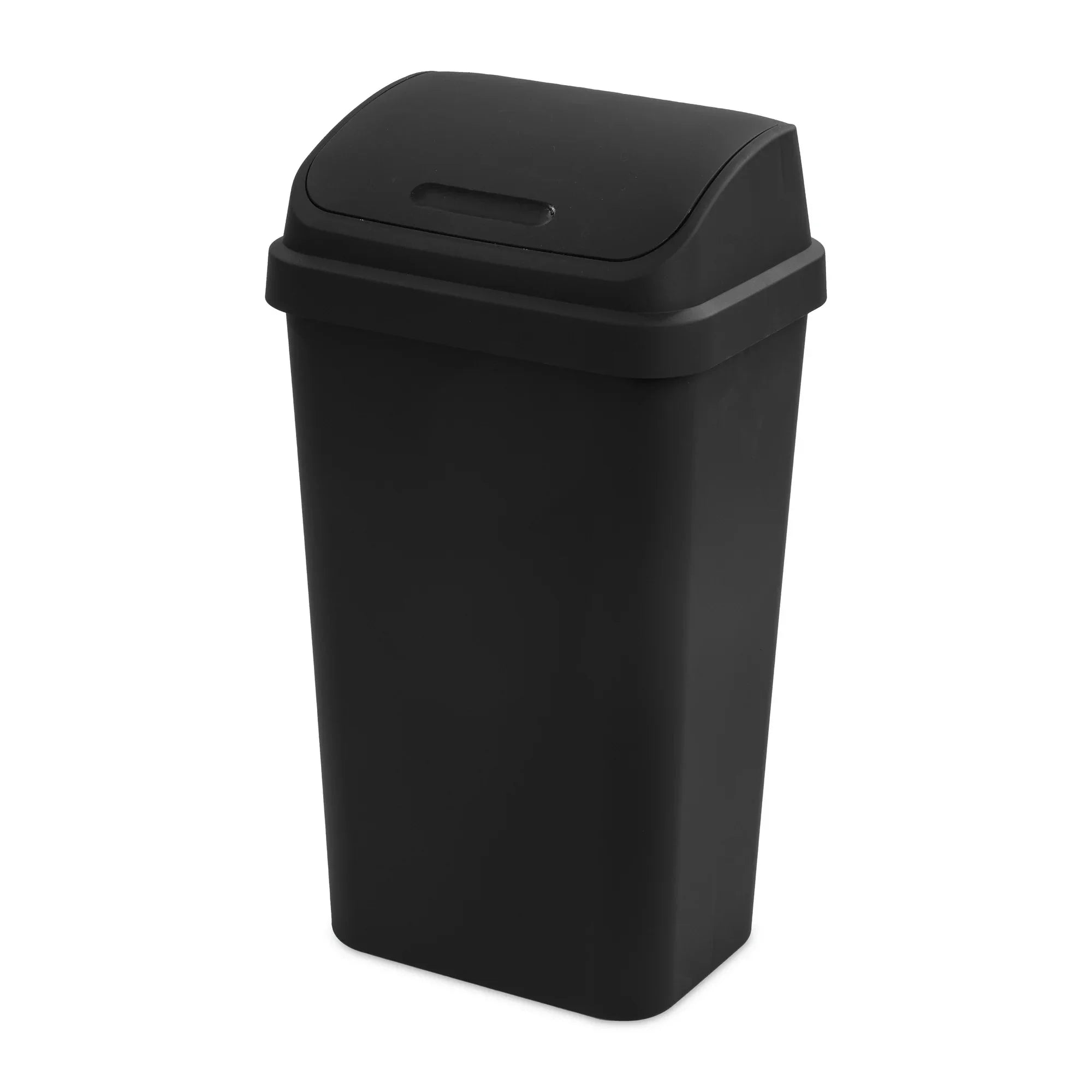Wholesale prices with free shipping all over United States Sterilite 13 Gallon Trash Can, Plastic Swing Top Kitchen Trash Can, Black - Steven Deals