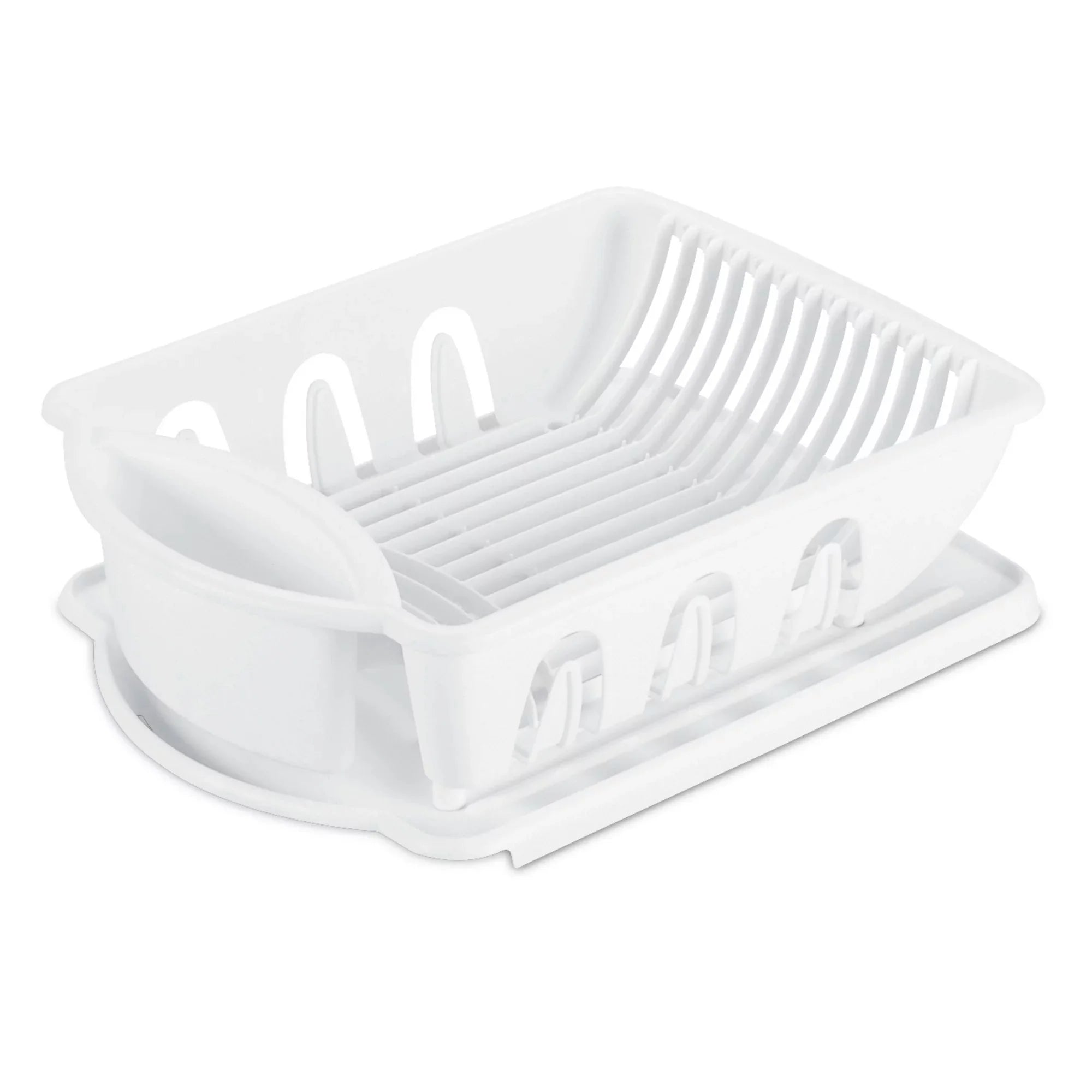 Wholesale prices with free shipping all over United States Sterilite 2-Piece Dish Rack Dish Drainer Set, White - Steven Deals