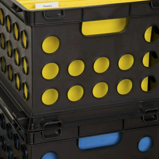 Wholesale prices with free shipping all over United States Sterilite Plastic File Crate in Black - Steven Deals