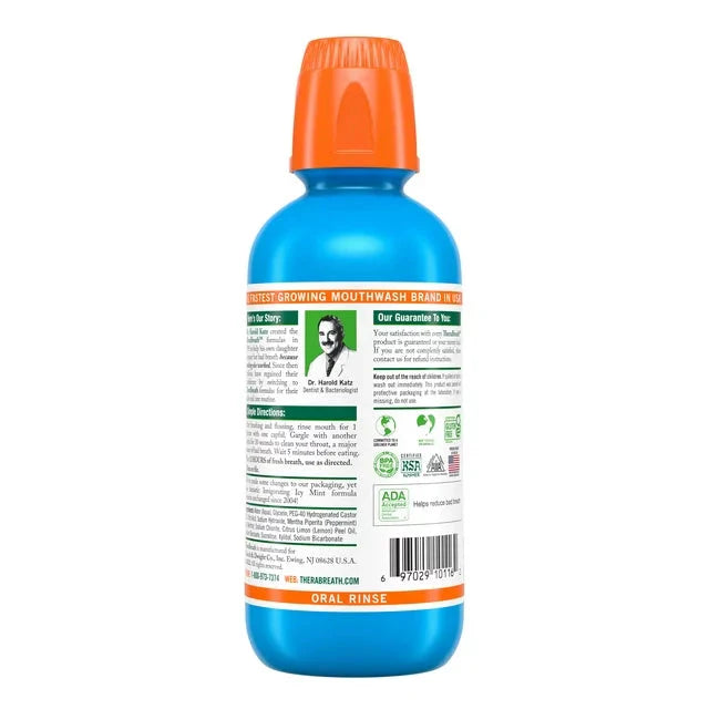 Wholesale prices with free shipping all over United States TheraBreath Fresh Breath Mouthwash, Icy Mint, Alcohol-Free, 16 fl oz - Steven Deals
