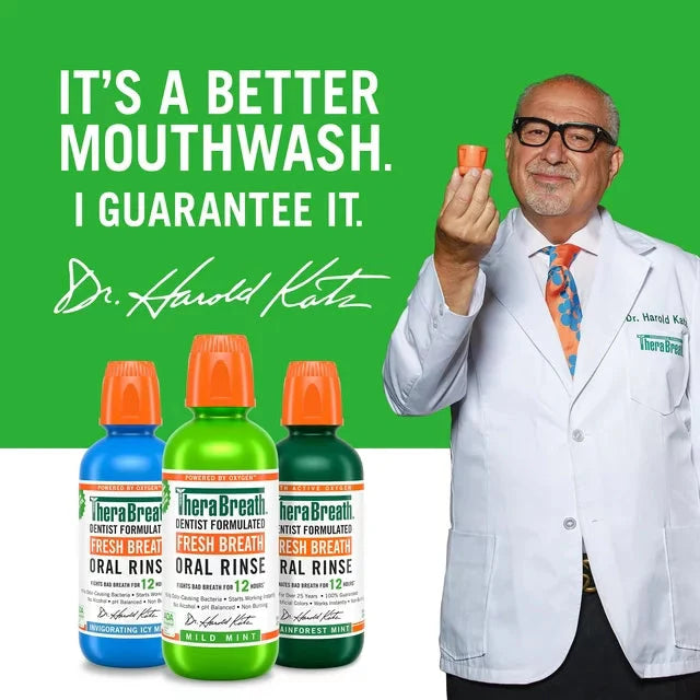 Wholesale prices with free shipping all over United States TheraBreath Fresh Breath Mouthwash, Mild Mint, Alcohol-Free, 16 fl oz - Steven Deals