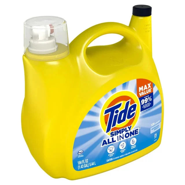 Wholesale prices with free shipping all over United States Tide Simply Liquid Laundry Detergent, Refreshing Breeze, 184 fl oz - Steven Deals