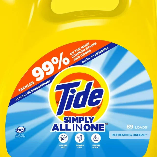 Wholesale prices with free shipping all over United States Tide Simply Refreshing Breeze, 89 Loads Liquid Laundry Detergent, 128 fl oz - Steven Deals