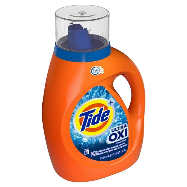 Wholesale prices with free shipping all over United States Tide Ultra Oxi Liquid Laundry Detergent, 24 Loads, 37 fl oz - Steven Deals